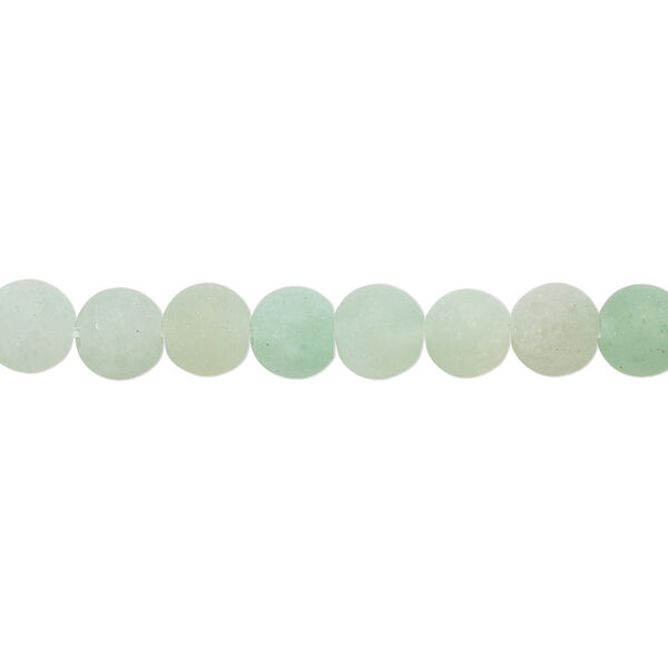 Green aventurine 1pkg1, matte round bead natural 8 inch 6mm image number 0