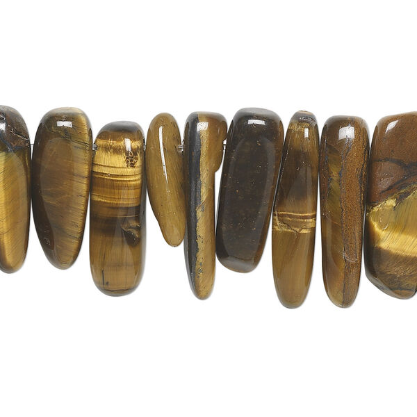 Tigereye 1pkg1, top-drilled Hawaiian chip bead natural 15.5-16 inch extra-large image number 0