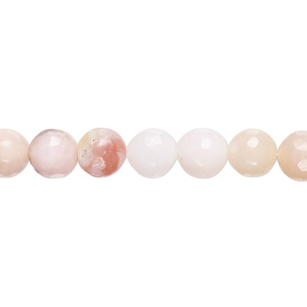 Pink opal 1pkg1, hand-cut faceted round bead natural 14 inch 6-7mm image number 0