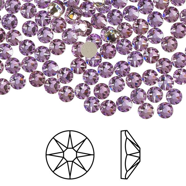 Flat back 144pk crystal vitrail light foil back, Crystal Passions® 3.8-4mm rose round SS16 2088 image number 0
