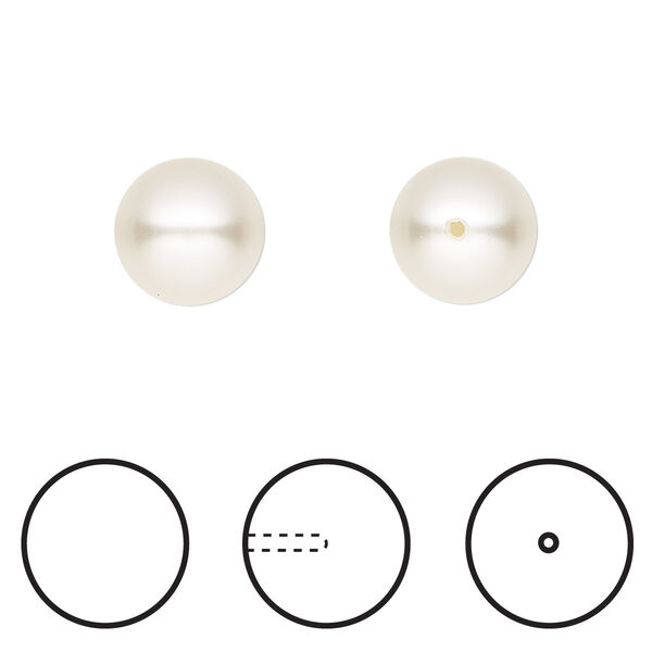 Pearl 10pk light creamrose, Crystal Passions® 10mm round 5818 image number 0