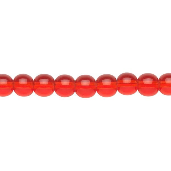 Bead, glass, light red, 6mm round. Sold per 36-inch strand. image number 0