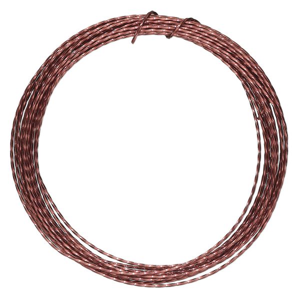 Wire, ParaWire™, antiqued copper, twisted square, 18 gauge. Sold per 8-foot section. image number 0