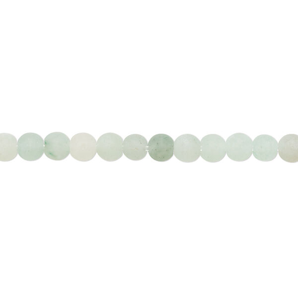 Green aventurine 1pkg1, matte round bead natural B grade, 8 inch 4mm image number 0