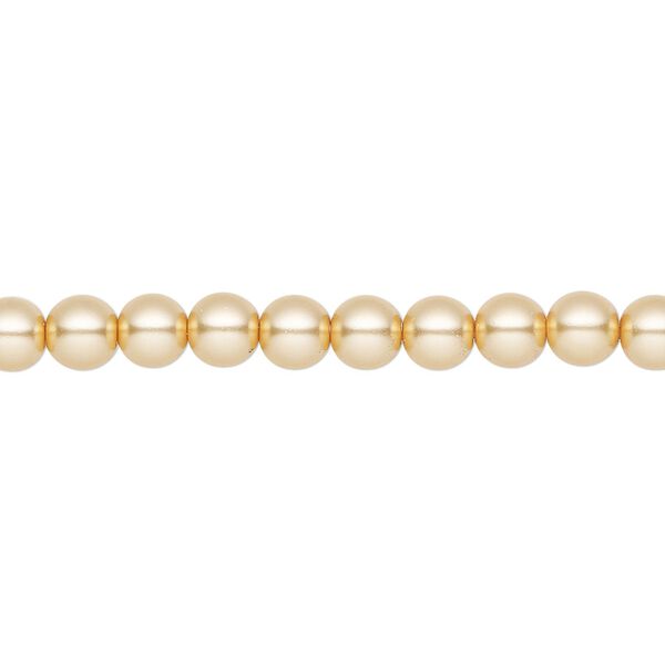 Pearl 500pk gold, Preciosa Czech crystal 5mm round image number 0