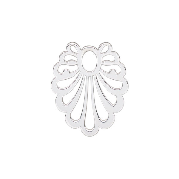 Component, sterling silver, 23x19mm fancy. Sold individually. image number 0
