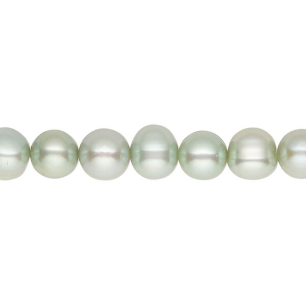 Pearl, cultured freshwater pearl (dyed), pkg/15-1/2 to 16 inches, 5-6mm potato, C grade, shamrock. image number 0