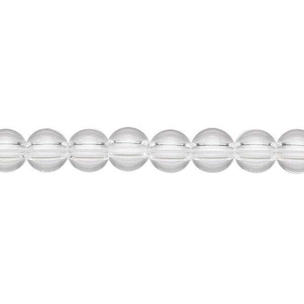Quartz crystal 1pkg1, round bead natural 8 inch 6mm image number 0