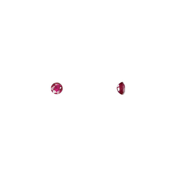 Ruby 1pkg1, hand-cut faceted round gem 3mm image number 0