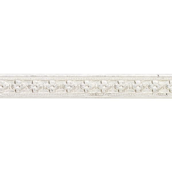 Wire, sterling silver, dead-soft, 6mm flat with embossed floral design, 18 gauge. Sold per pkg of 1 foot. image number 0