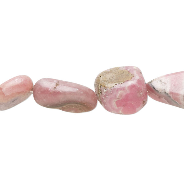 Rhodochrosite 1pkg1, flat nugget bead natural 15 inch small image number 0