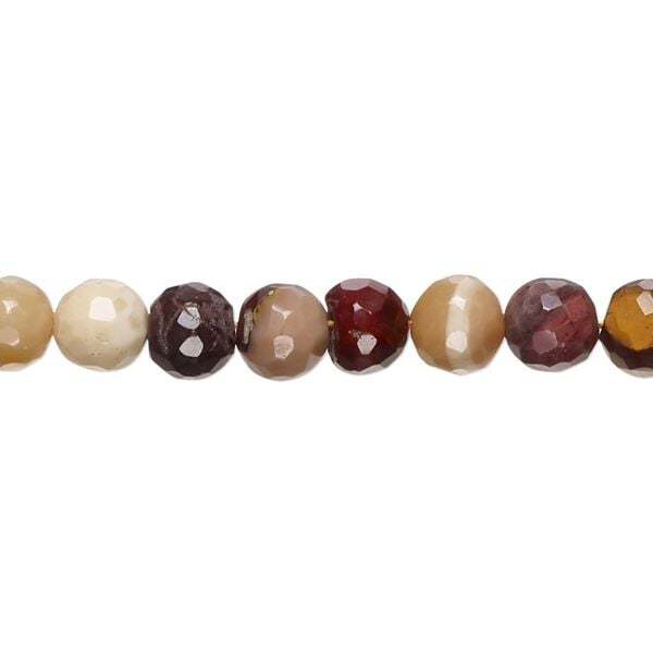 Moukaite jasper 1pkg1, hand-cut faceted round bead natural 8 inch 6-7mm image number 0