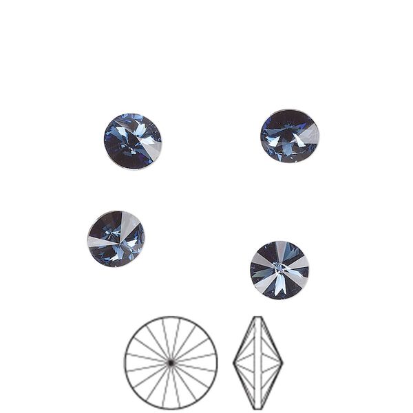 Chaton 288pk Montana foil back, Preciosa MAXIMA Czech crystal rhinestone 6.14-6.32mm rivoli SS29 image number 0