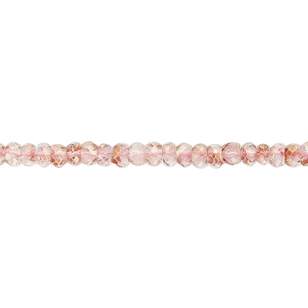 Quartz crystal 1pkg1, hand-cut faceted rondelle bead 13 inch 3x2mm-4x3mm image number 0