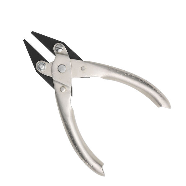 Pliers, parallel-action flat-nose, steel and nickel-plated steel, 5-1/2 inches with textured handles. Sold individually. image number 0