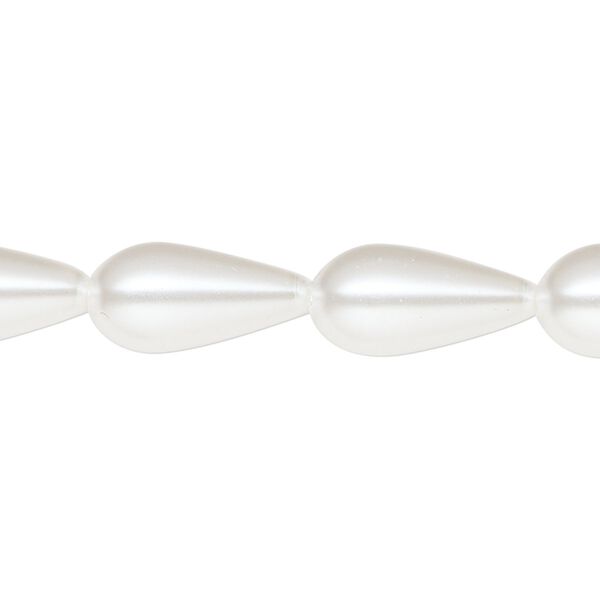 Pearl 1pk white, Celestial Crystal® 15x8mm teardrop 15.5-16 inch image number 0