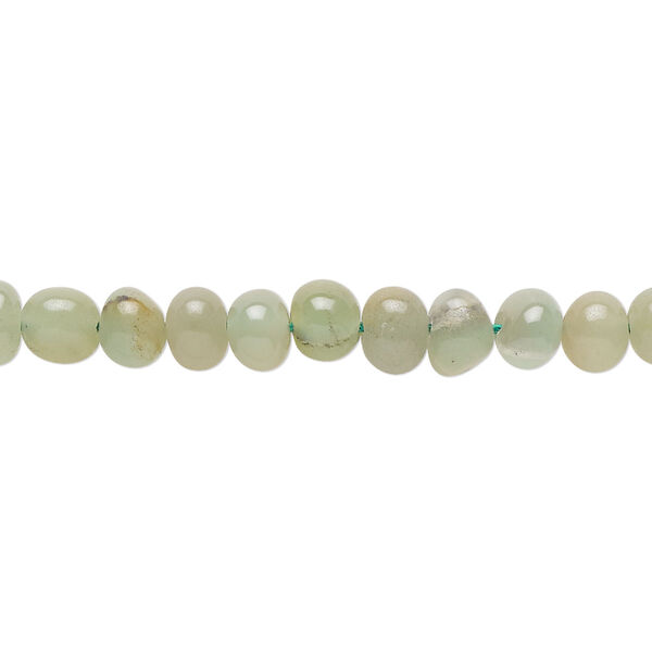 Green chalcedony 1pkg1, hand-cut pebble bead 14 inch small image number 0