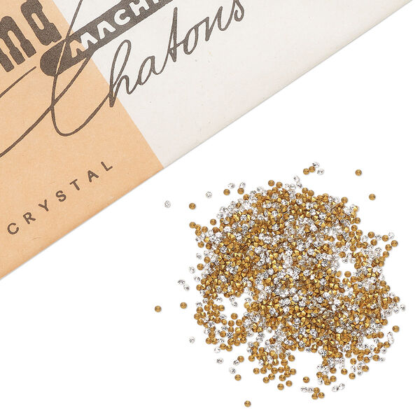 Chaton 1440pk crystal foil back, vintage Preciosa Czech crystal rhinestone round PP5 image number 0