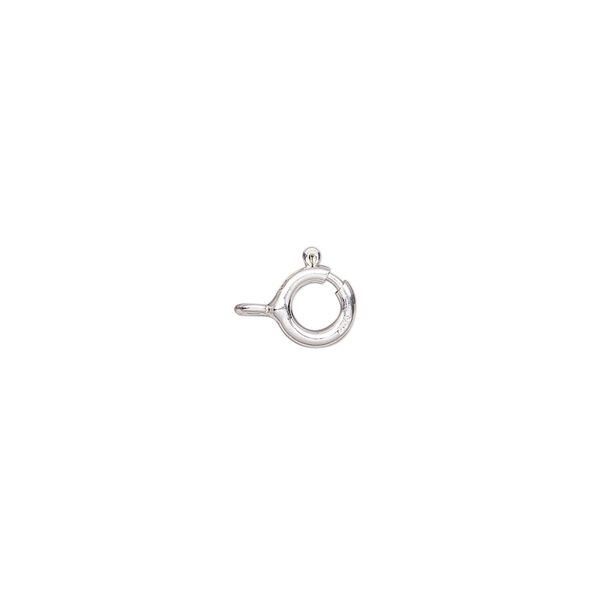 Clasp, springring, sterling silver, 6mm light weight. Sold per pkg of 10. image number 0