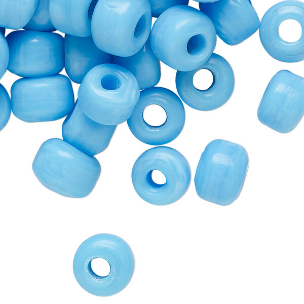 Bead, glass, opaque light blue, 9x7mm crow. Sold per pkg of 100. image number 0