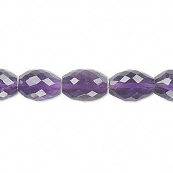 Bead, amethyst (natural), dark, 11x8mm hand-cut faceted oval, B grade, Mohs hardness 7. Sold per pkg of 10. image number 0