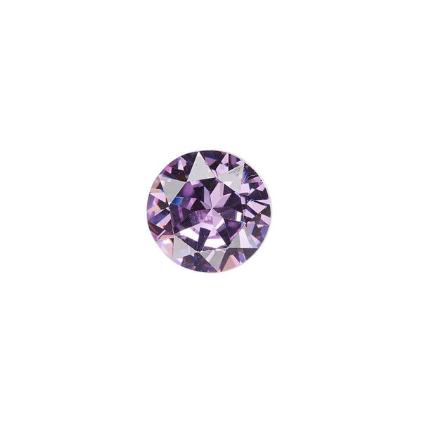 Chaton, crystal rhinestone, lavender, foil back, 12.97-13.22mm faceted round, SS55. Sold per pkg of 2. image number 0