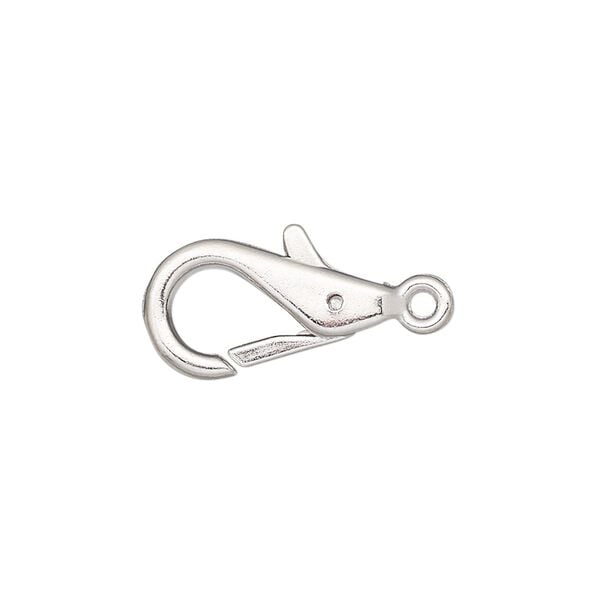 Clasp, lobster claw, imitation rhodium-finished steel and "pewter" (zinc-based alloy), 20x10mm. Sold per pkg of 10. image number 0