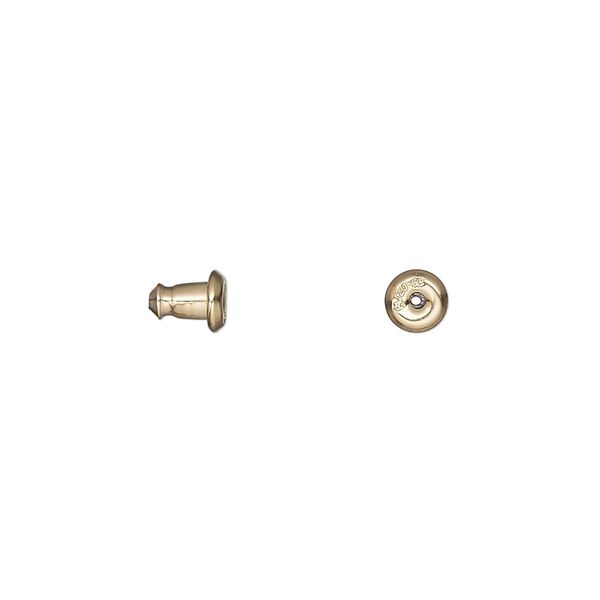 Earnut 1pkg2 14Kt gold-filled, 5.5x4.5mm barrel, rubber 1 pair image number 0