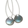 Labradorite 1pkg2, hand-cut top-drilled puffed teardrop bead natural 14x14mm image number 0