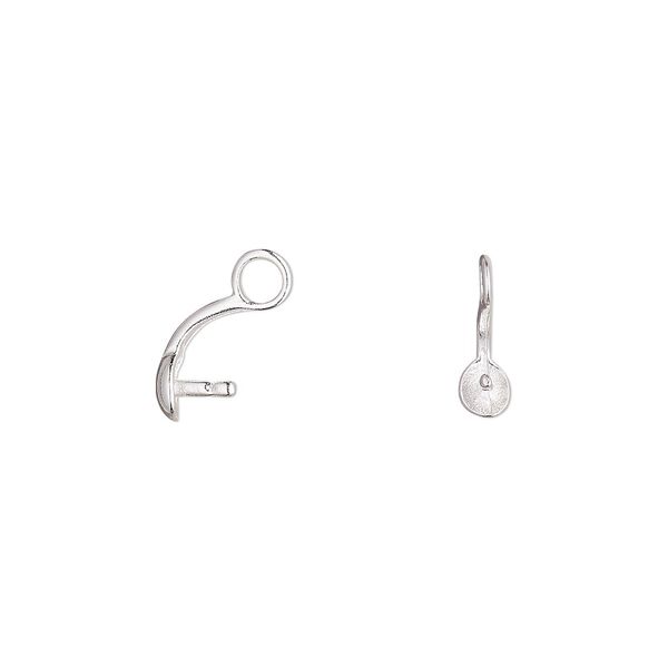 Cup, silver-plated brass, 3mm cup with 3mm peg, fits 8mm half-drilled bead. Sold per pkg of 10. image number 0