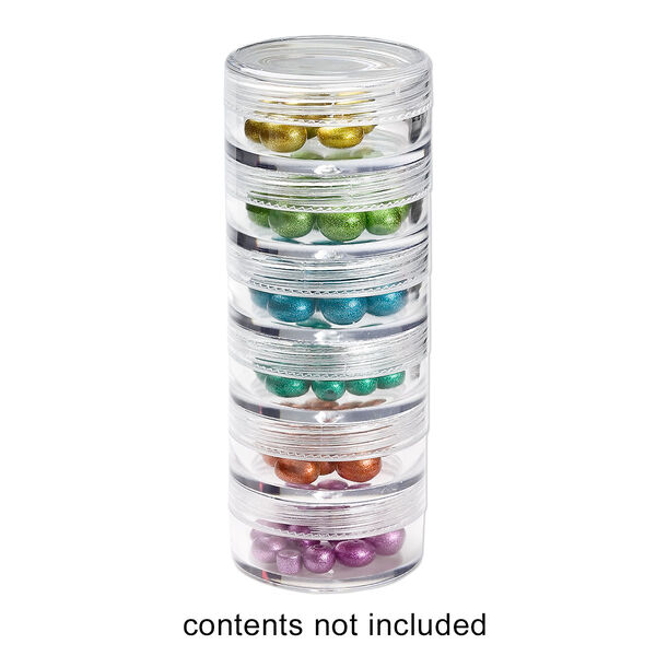 Organizer jar, Space Saver, plastic, clear, 1-1/2 x 5/8 inch round. Sold per 6-piece set. image number 0
