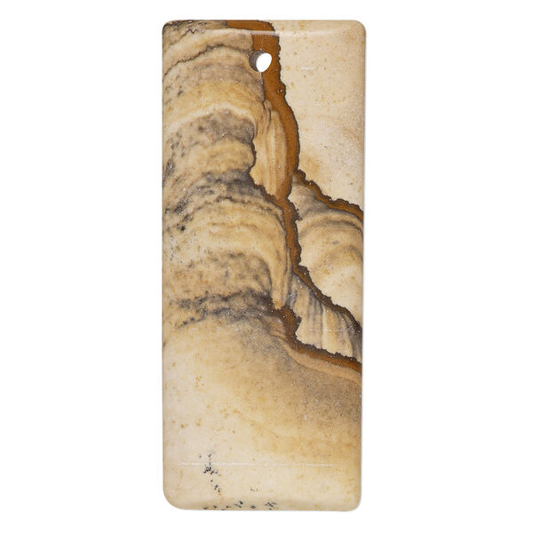 Picture jasper 1pkg1, top-drilled rectangle focal natural 52x20mm image number 0