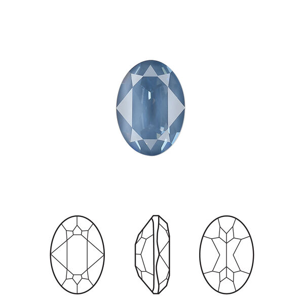 Fancy stone 144pk crystal denim ignite LacquerPRO, Swarovski® 14x10mm oval 4120 image number 0