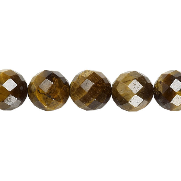 Tigereye 1pkg1, faceted round bead natural 15.5-16 inch 10mm image number 0