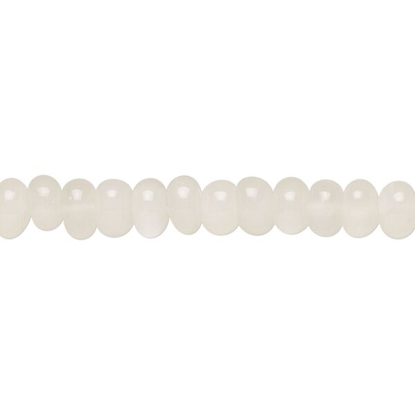 White moonstone 1pkg1, hand-cut rondelle bead natural 14 inch 6x3mm-7x4mm image number 0