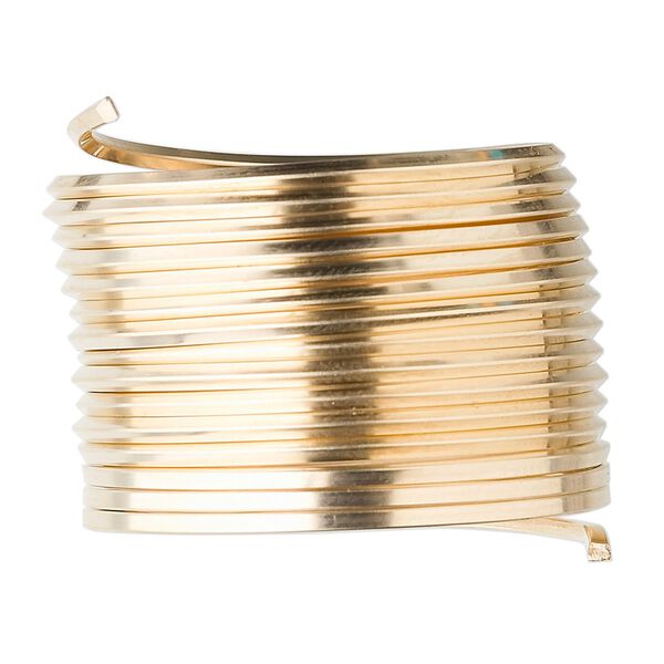 Wire, 12Kt gold-filled, half-hard, square, 16 gauge. Sold per pkg of 5 feet. image number 0