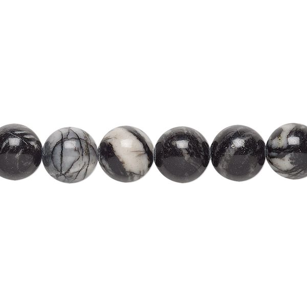 Black silk stone (onyx marble) 1pkg1, round bead natural 15.5-16 inch 8mm image number 0