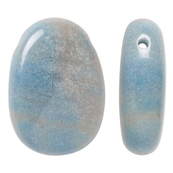 Trolleite 1pkg1, top-drilled puffed oval focal natural 40x29mm image number 0