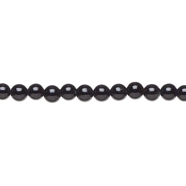 Black onyx 1pkg1, round bead A- grade, 15.5-16 inch 4mm image number 0