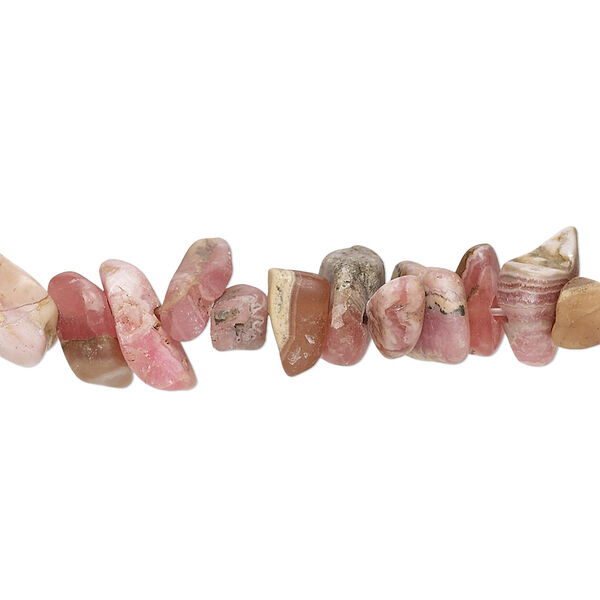 Rhodochrosite 1pkg1, matte chip bead natural 15 inch large image number 0
