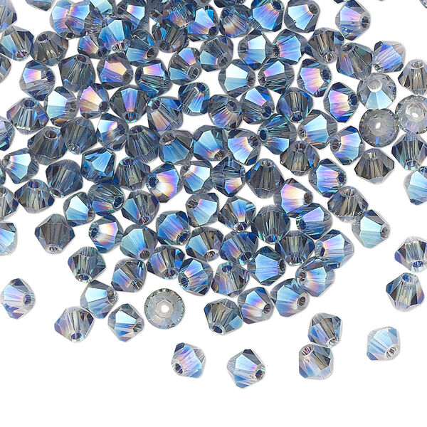 Bead 144pk crystal blue shadow, Celestial Crystal® 4mm bicone image number 0