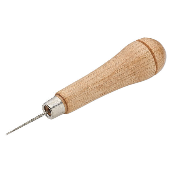 Bead reamer, wood and diamond-coated steel, 4 inches. Sold individually. image number 0