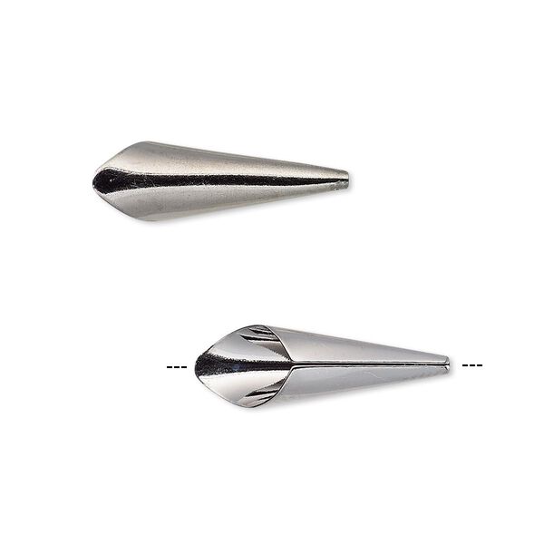 Cone, gunmetal-plated brass, 21x7mm smooth, fits 6mm bead. Sold per pkg of 12. image number 0