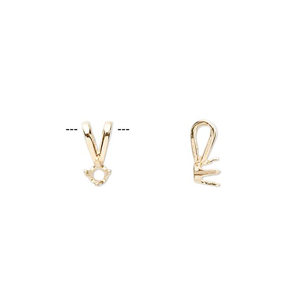 Pendant, Sure-Set™, 14Kt gold, 3mm with 4-prong round setting. Sold individually. image number 0
