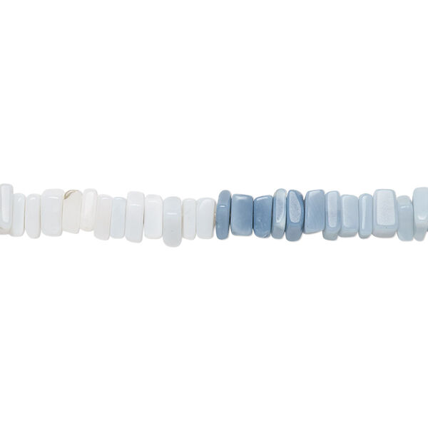 Blue Peruvian opal 1pkg1, hand-cut square rondelle bead natural 8 inch 4x1mm-6x2mm image number 0