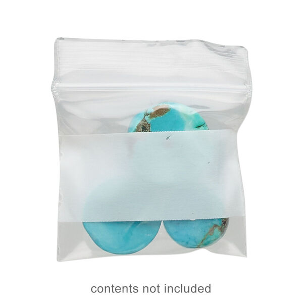Bag, Tite-Lip™, plastic, clear and white, 1x1-inch top zip with block. Sold per pkg of 100. image number 0