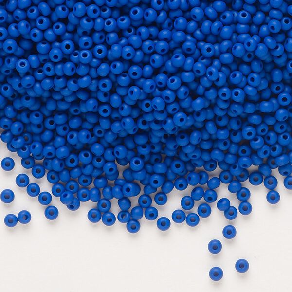 Seed bead, Preciosa Ornela Czech glass, pkg/50g, #11 rocaille, opaque matte blue, (33050). image number 0