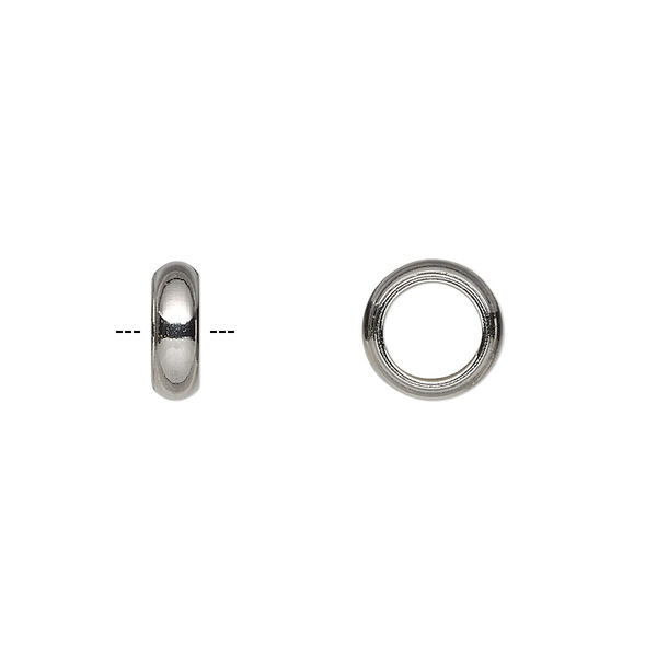 Bead, stainless steel, 5x2mm rondelle. Sold per pkg of 100. image number 0