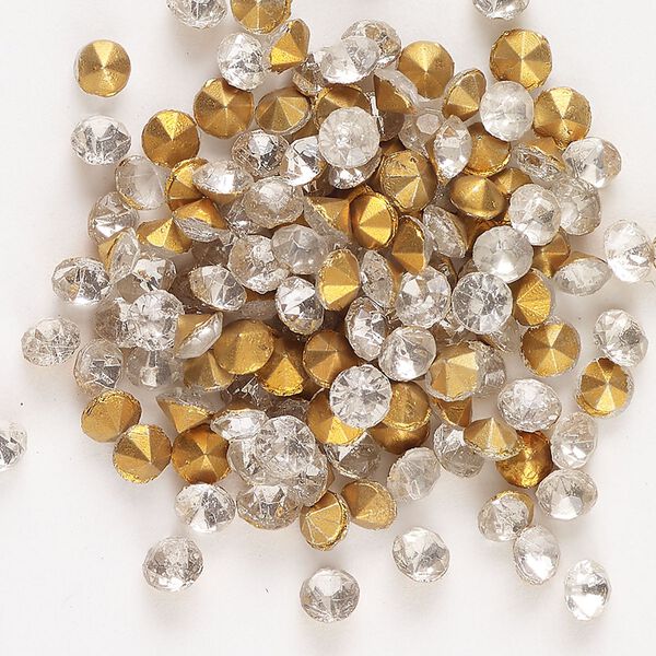 Chaton 144pk crystal foil back, vintage Preciosa Czech crystal rhinestone round PP31 image number 0