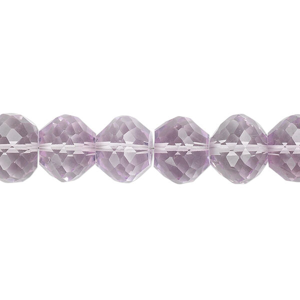 Lavender amethyst 1pkg10, hand-cut faceted rondelle bead natural 10x8mm image number 0